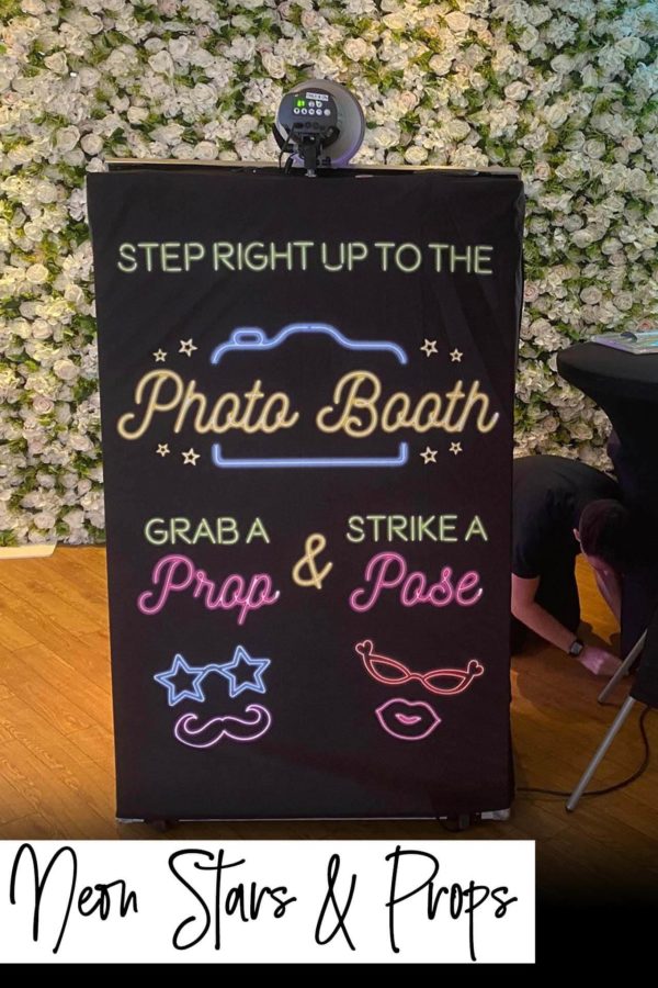 Neon Stars & Props Mirror Booth Cover