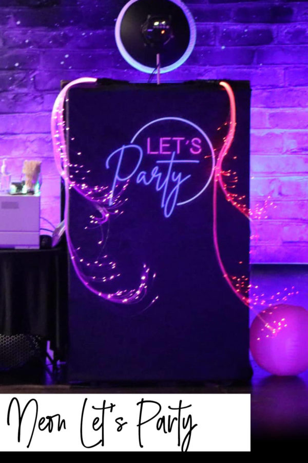 Neon Lets Party Mirror Booth Cover